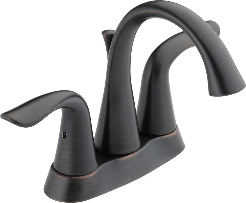 Delta Faucet Lahara Double Handle Rigid Spout 4-in Centerset Bathroom Sink Faucet, WaterSense Certified, Venetian Bronze Q7