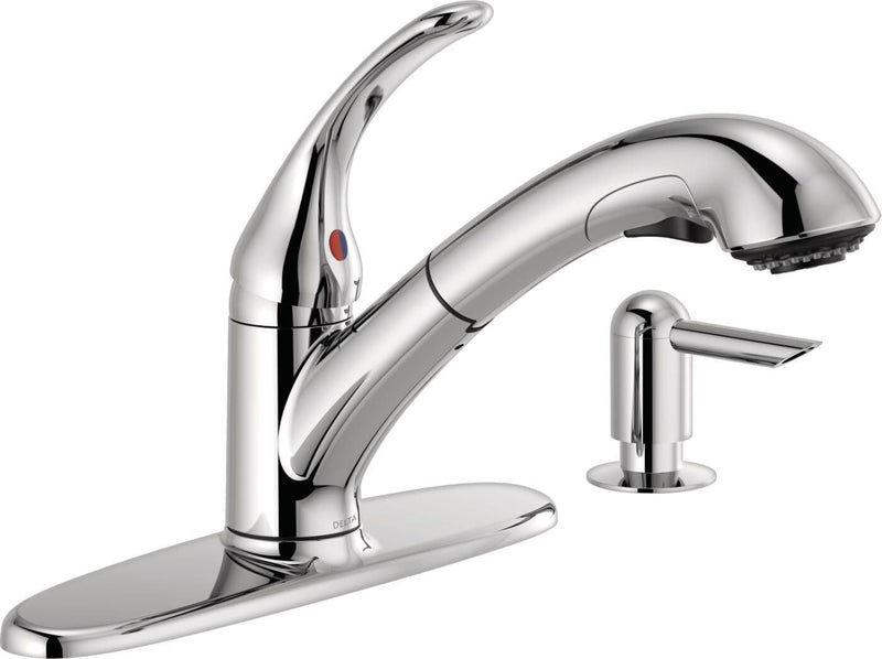 Delta Principals Single Handle Pull Out Kitchen Faucet, Chrome V1