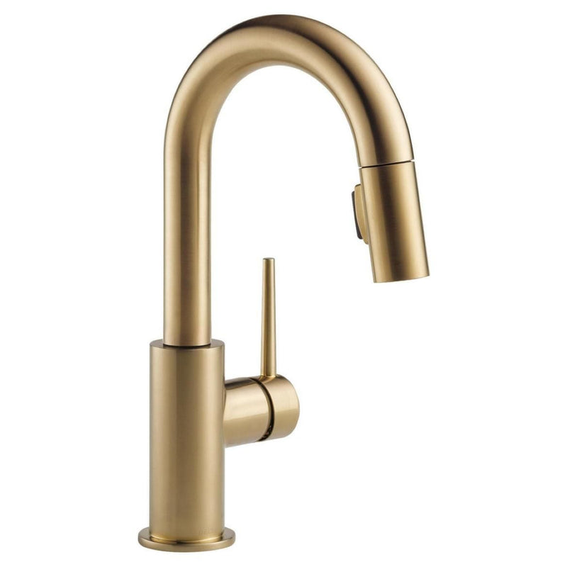Delta Trinsic 1-Handle Pull-Down Bar/Prep Faucet, Champagne Bronze N9