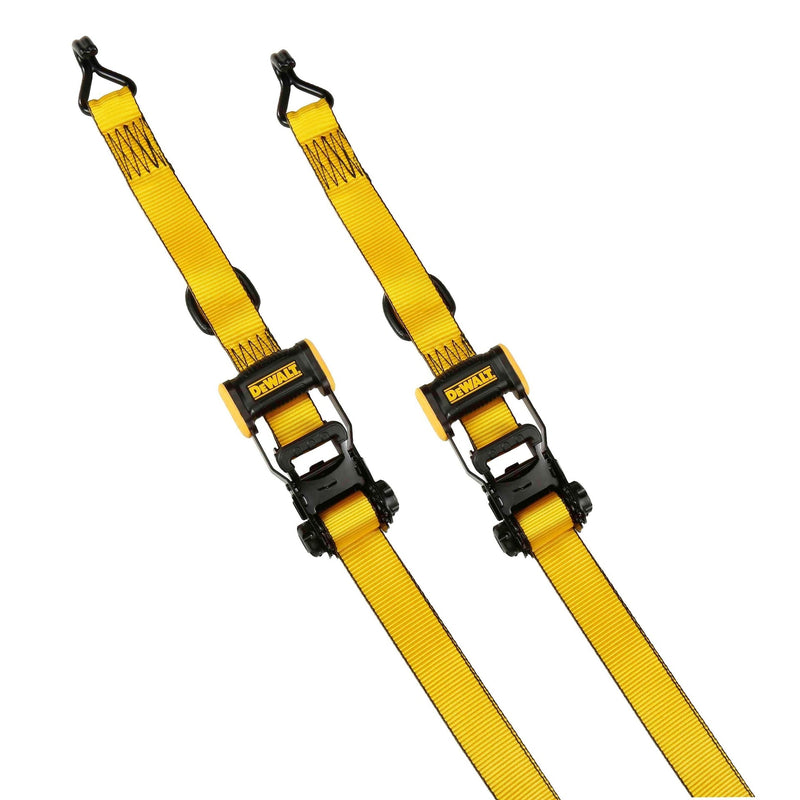 DEWALT 3,300-lb Ratchet Tie Down Strap, Weatherproof, 1.5-in x 16-ft (3.8 cm x 4.8 m), 2-pk Z8