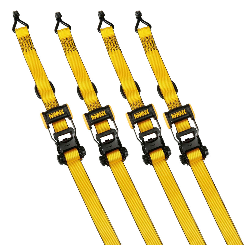 DEWALT 3,300-lb Ratchet Tie-Down Straps, Weatherproof, 1.5-in x 16-ft, 4-pk Q5