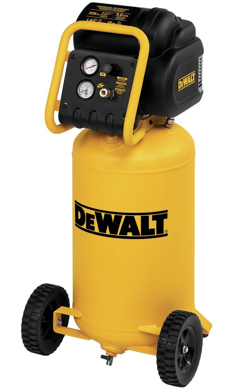 DEWALT D55168 15-Gallon Oil-Free Portable Workshop Vertical Air Compressor, 225 PSI J5