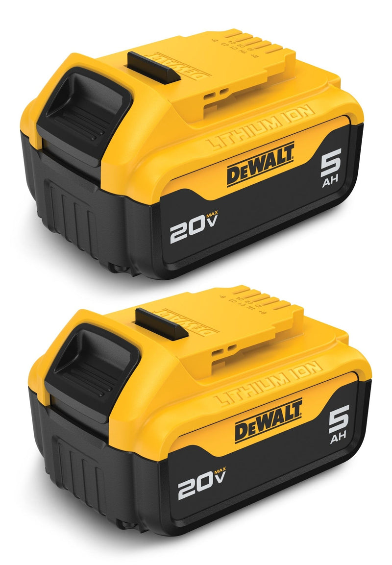 DEWALT DCB205-2 20V MAX Lithium-Ion 5.0Ah Battery Pack with LED Fuel Gauge, 2-pk P5
