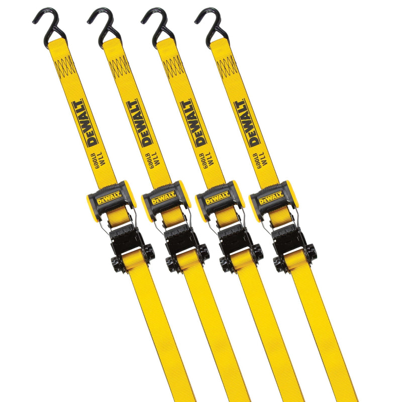 DEWALT DXBC18004 1,800-lb Ratchet Tie-Down Straps, 1.25-in x 12-ft, 4-pk R4