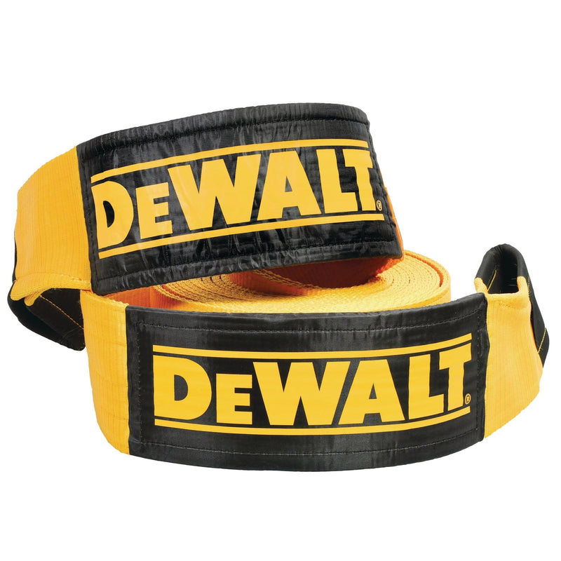 DEWALT Heavy-Duty 75000-lb Break Strength Looped End Recovery Strap, Yellow, 6-in x 30-ft X8