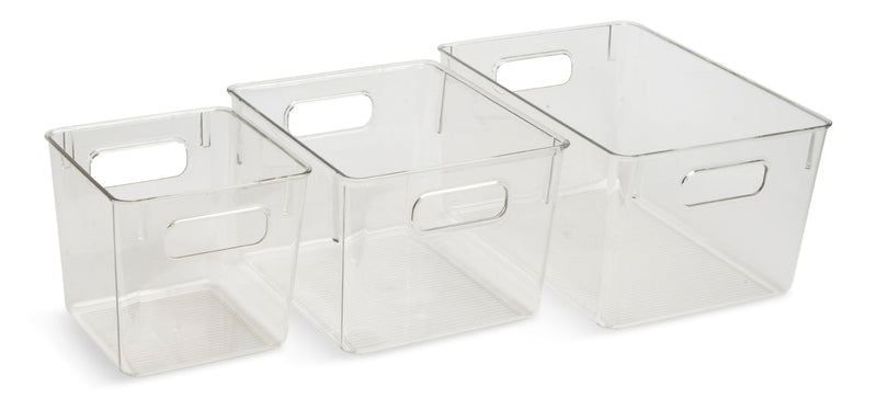 Dial Multi-Size Clear Storage Bin Set, 3-pc V6