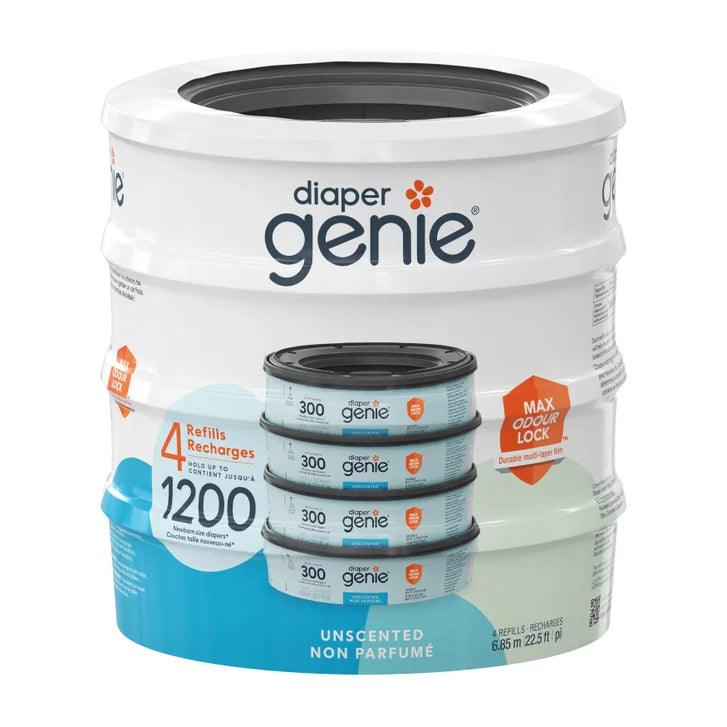 Diaper Genie Unscented Round Refill, 4-pack G8