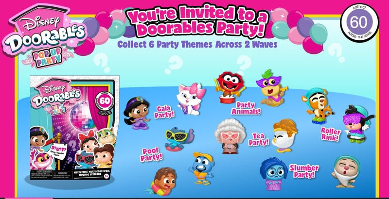Disney Doorables Pop Up Party Multi Peek for Ages 5+, Assorted Figures V5