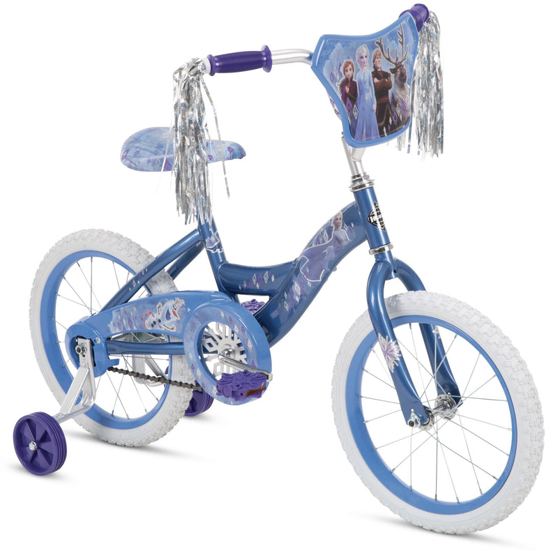 Disney Frozen Kids' Bike, 16-in Wheel, Ice Blue/White D7