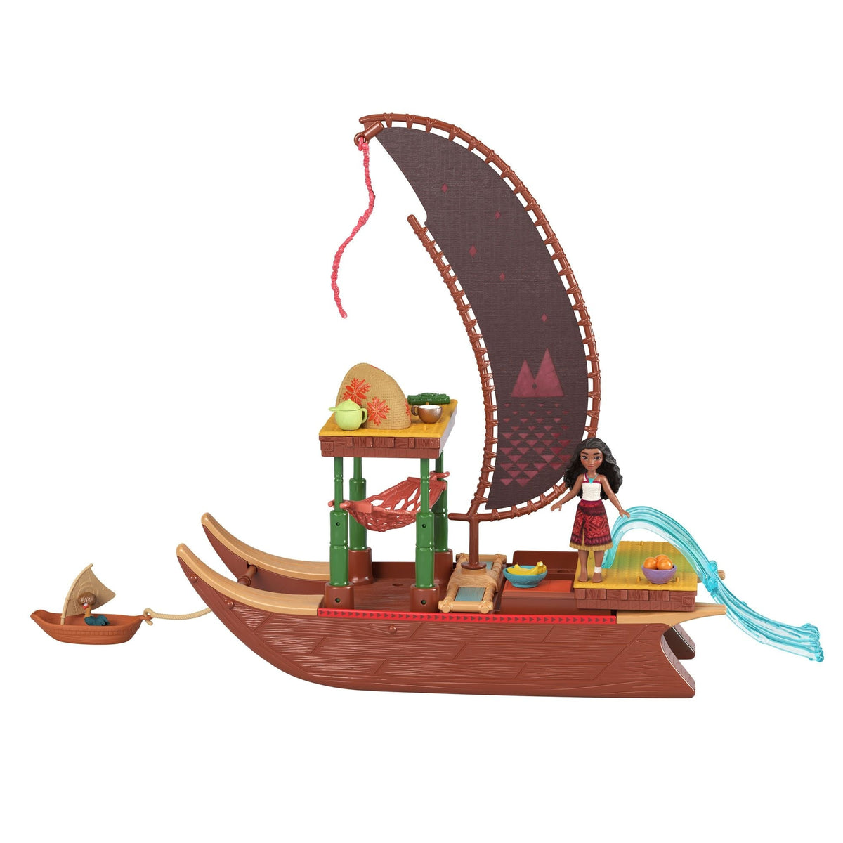 Disney Princess Moana's Adventure Canoe Transforming Toy Set for Ages 4+