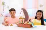 Disney Princess Moana's Adventure Canoe Transforming Toy Set for Ages 4+