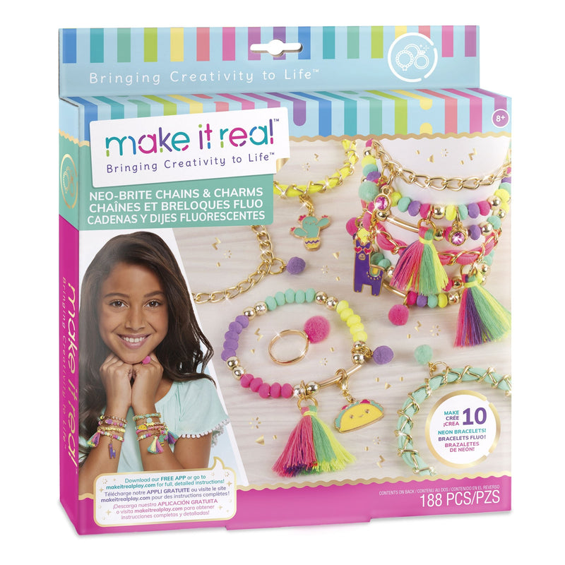 DIY Customizable Friendship Bracelete & Charms, Multi-Coloured, 188-pk, for Arts & Crafts/Birthday Favour X4