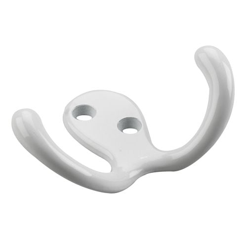 Double Wardrobe Hook, White, 4pk B1