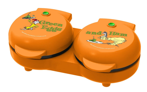 Dr. Seuss Dual Non-Stick Mini Grill & Griddle, 1100 W, Orange E7