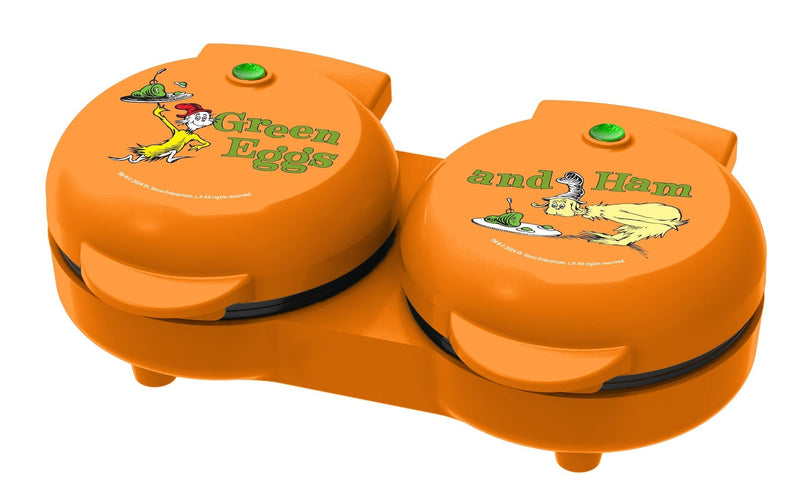 Dr. Seuss Dual Non-Stick Mini Grill & Griddle, 1100 W, Orange J1