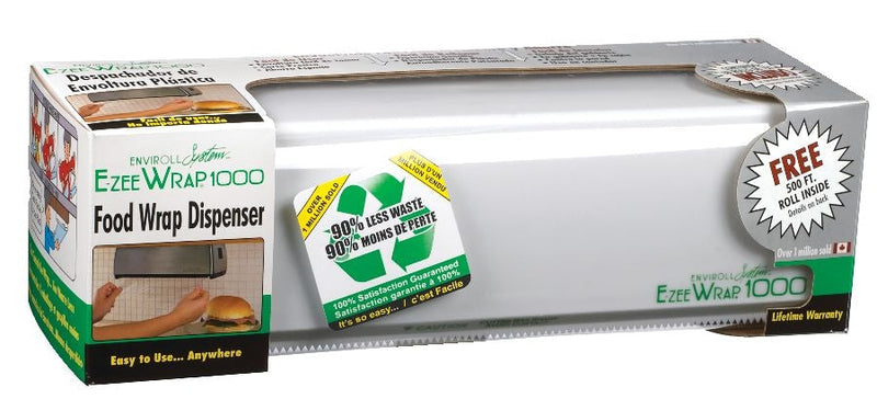 E-Zee Wrap Non-stick Food Plastic Wrap Dispenser with 500-ft Plastic Wrap Included G9
