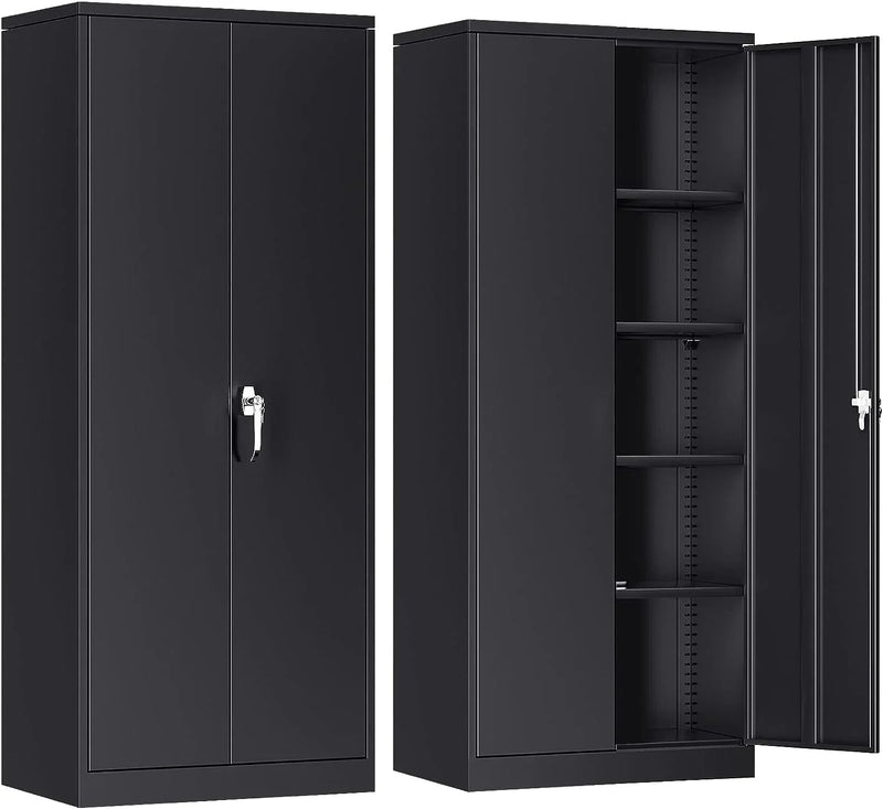 Atripark Metal Storage Cabinet with Lock, 72" Lockable Garage Tool Cabinet with Doors Y4