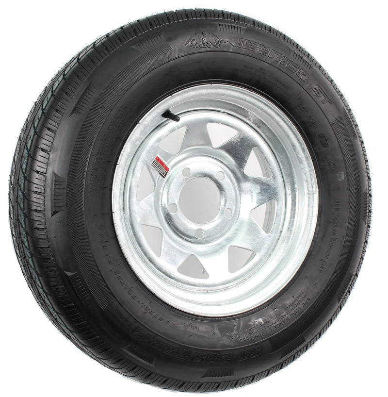 Radial Trailer Tire on Rim ST205/75R14 with 5 Lug Galvanized Spoke Wheel G1