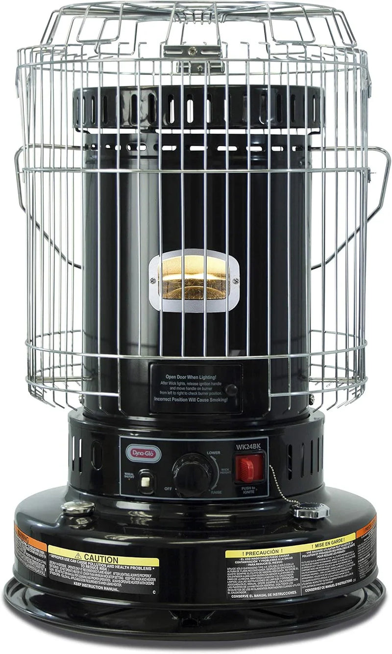 Dyna-Glo WK24BK 23,000 BTU Indoor Kerosene Heater, No Electricity Needed, Black U3