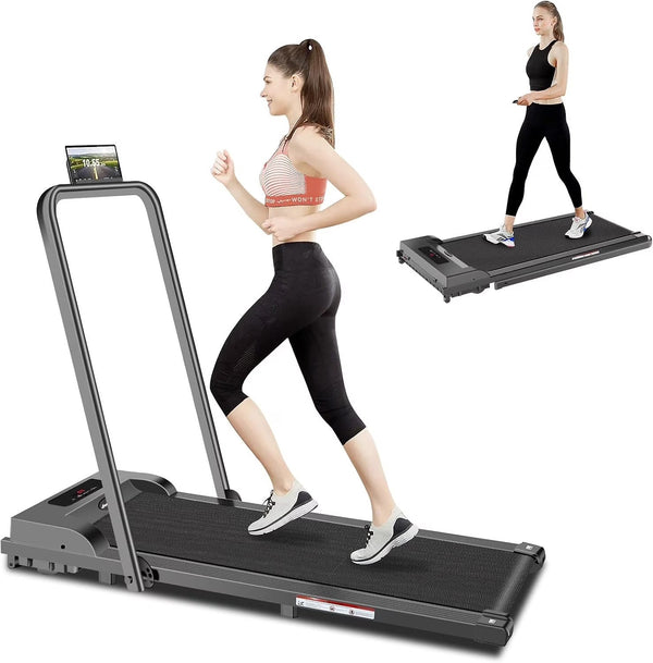 2 in 1 Walking Pad Treadmill, Foldable Treadmills with Handle Bar, 2.5HP Portable Folding Treadmill with Remote Control, Under Desk Treadmill for... H6