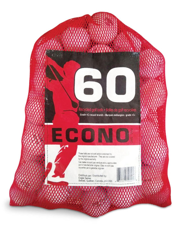 Econo Mixed Recycled Golf Balls, Grade C, 60-pk Q9
