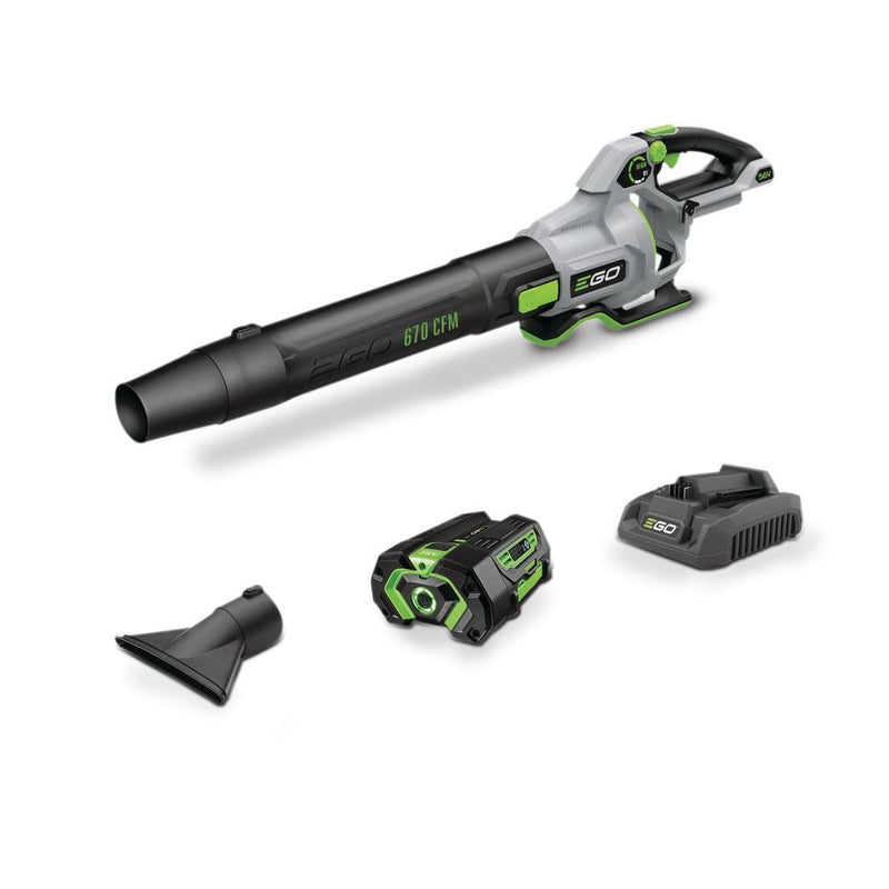 EGO POWER+ 56V Brushless Cordless 670 CFM Leaf Blower, Includes (1) 4.0Ah Battery and (1) 320W Charger, LB6703 Q2