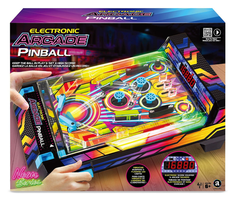 Electronic Arcade Pinball, Vibrating Bumpers and LED Lights, Ages 6+ D6