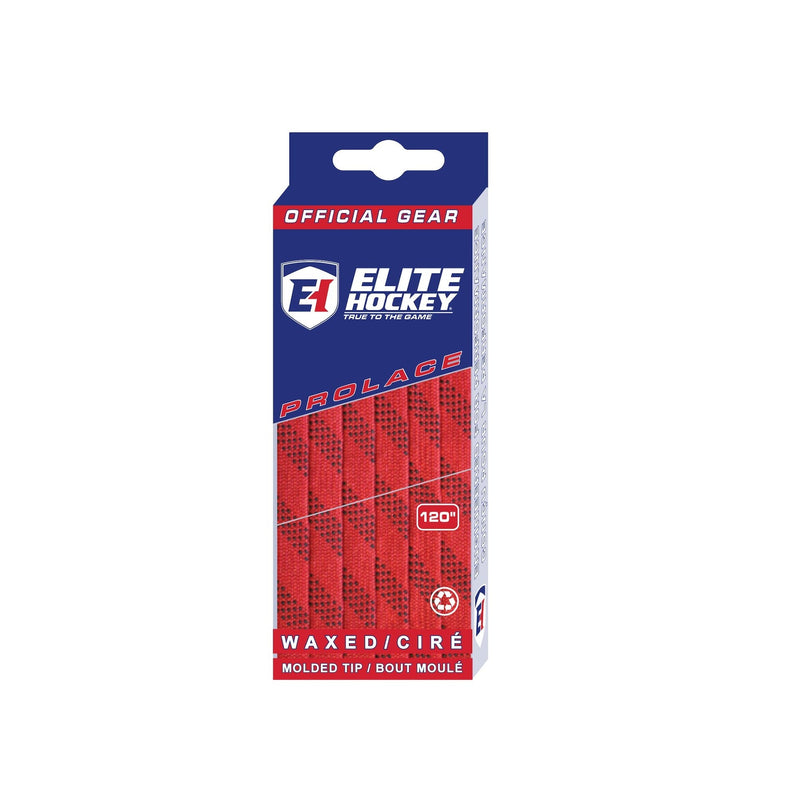Elite Hockey Prolace Skate Laces, Waxed, Red, Assorted Sizes I1