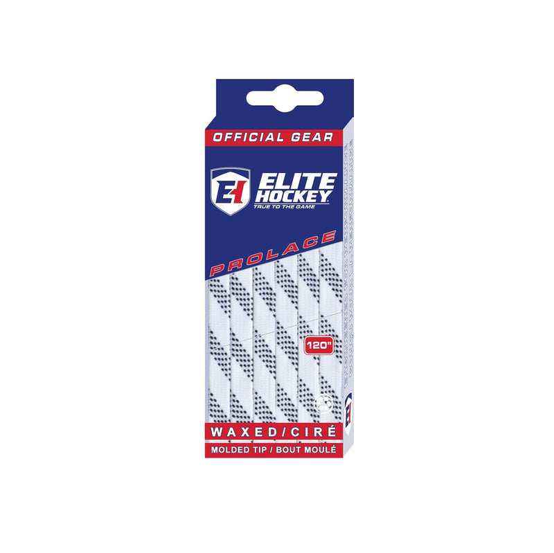 Elite Hockey Prolace Skate Laces, Waxed, White, Assorted Sizes P7