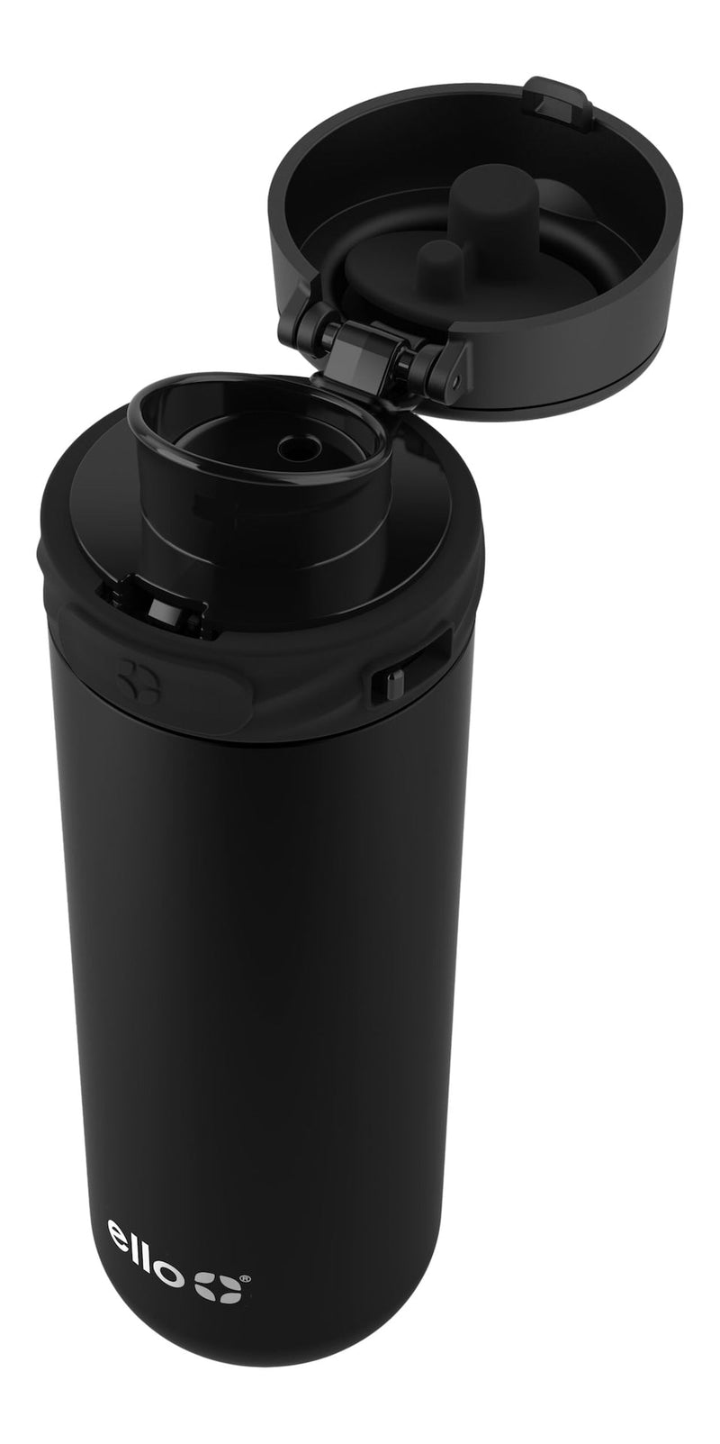ello Haven Vacuum Insulated Stainless Steel Travel Mug, 16-oz, Black, with Carry Loop P1