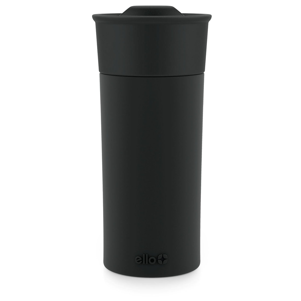 ello Ogden Ceramic Travel Mug, 16-oz, Black, with Silicone Insulated Sleeve