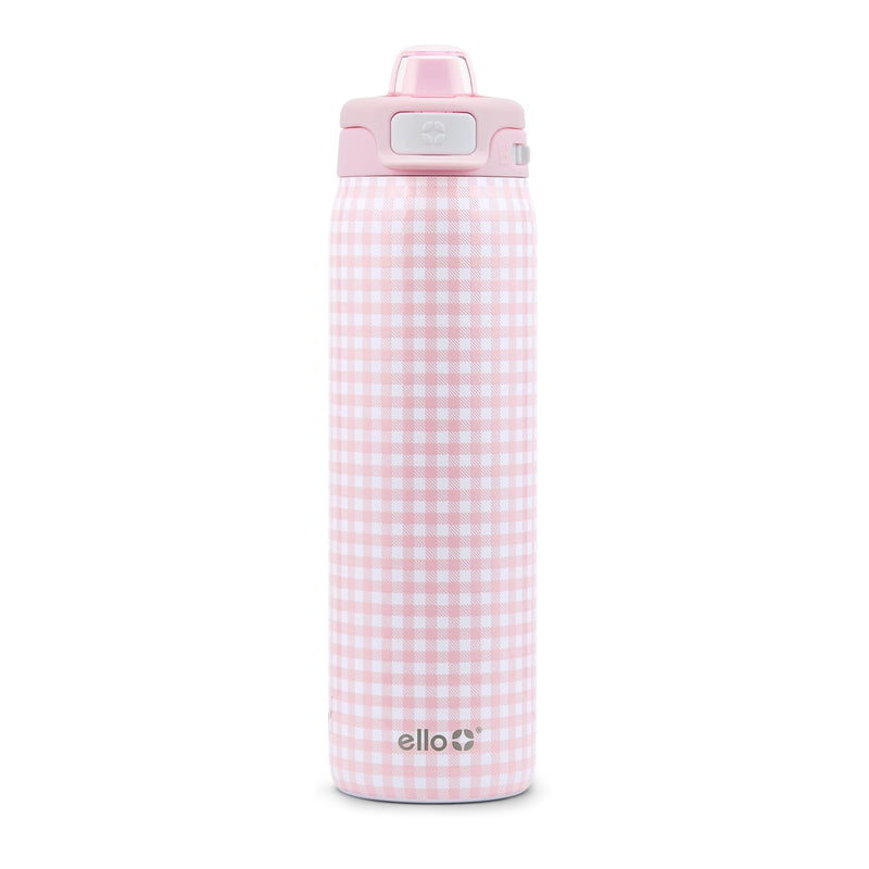 Ello Pop & Fill Insulated Stainless Steel Kids' Water Bottle with Dual Sip & Chug Lid, Various Colours, 18-oz W2