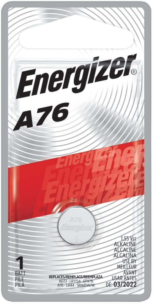 Energizer 1-pk A76 LR44 1.5V / 1.5 Volt Alkaline Miniature Battery, Long Lasting G0