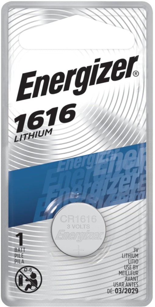 Energizer 1-pk CR1616 DL1616 3V / 3 Volt Lithium Coin Cell Battery, Long Lasting, All Purpose G2