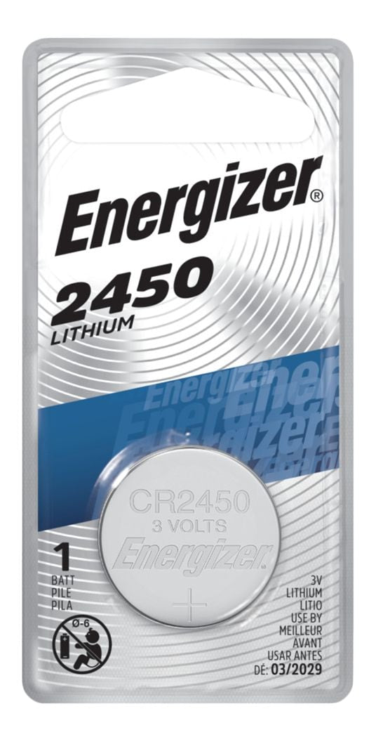 Energizer 1-pk CR2450 3V / 3 Volt Lithium Coin Cell Battery, Long Lasting, All Purpose L2