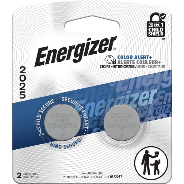 Energizer 2-pk CR2025 3V / 3 Volt Lithium Coin Cell Batteries, Long Lasting L5