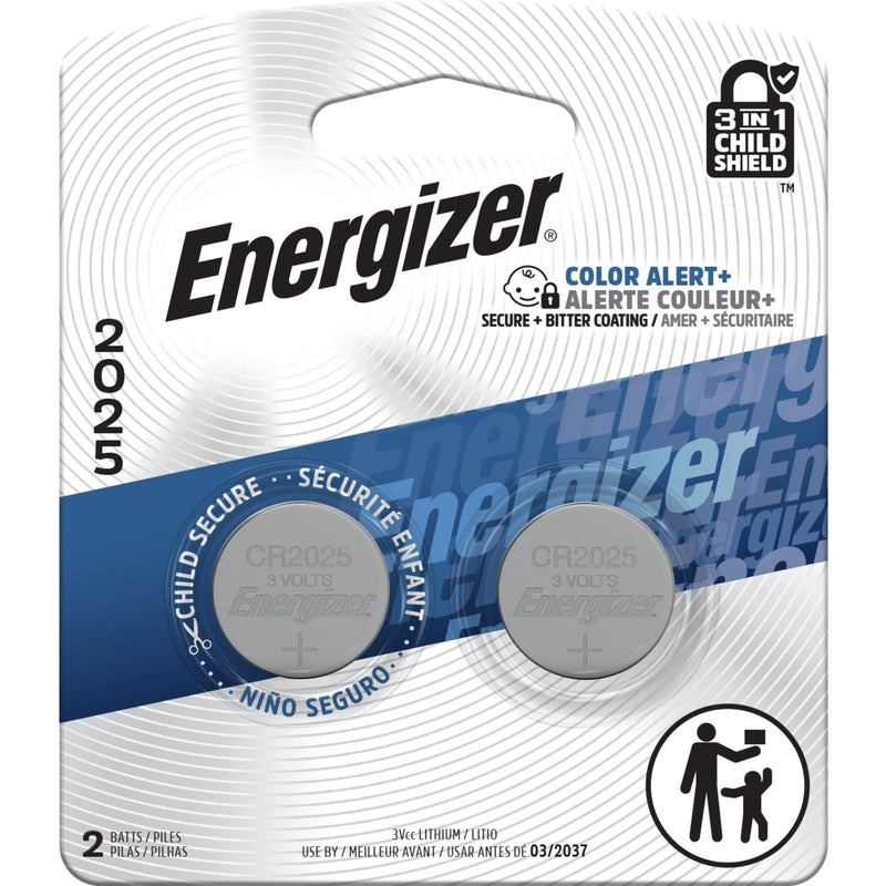 Energizer 2-pk CR2025 3V / 3 Volt Lithium Coin Cell Batteries, Long Lasting L5