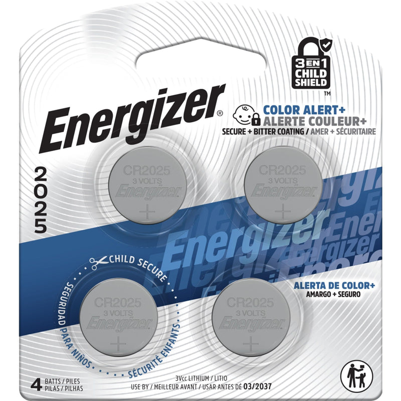 Energizer 2025 3V Lithium Coin Batteries, Long-Lasting, 4-pk Z2