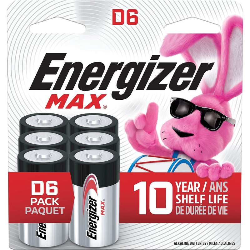 Energizer Alkaline D Battery, 6-Pack D8