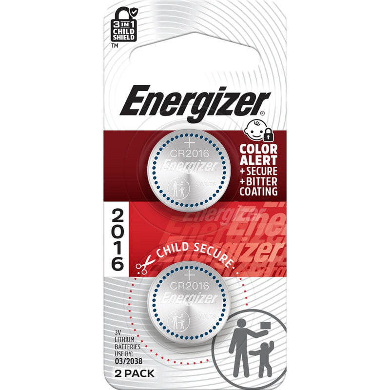 Energizer CR2016 3V / 3 Volt Lithium Coin Cell Batteries for Watches & Electronics, 2-pk A5