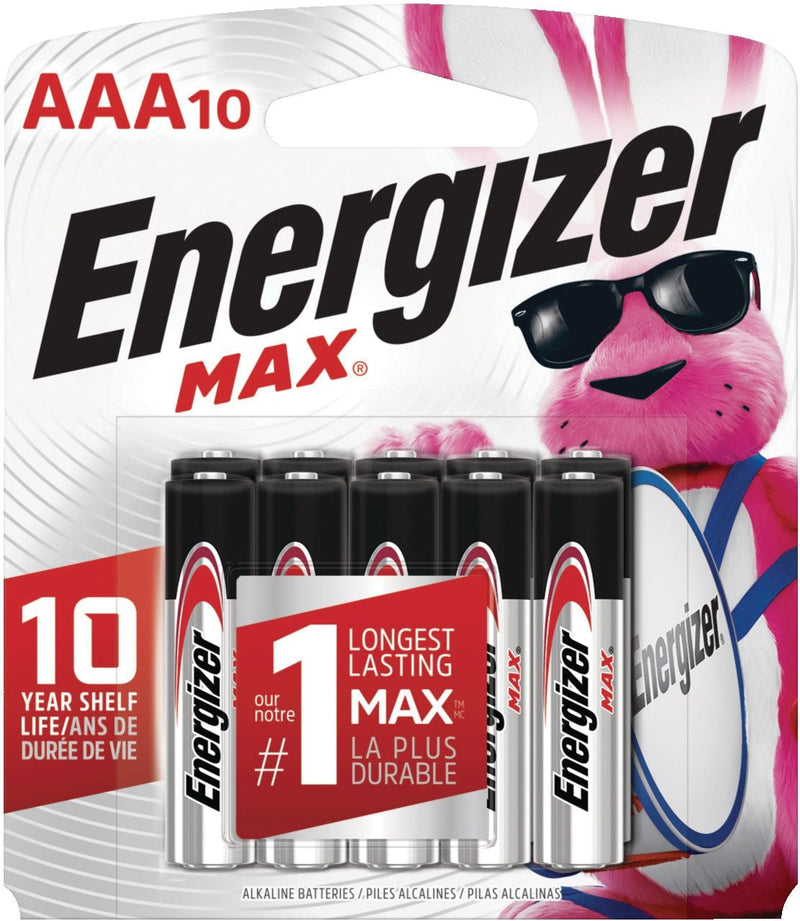 Energizer Max 10-pk AAA Alkaline Batteries, Long Lasting, All Purpose H7