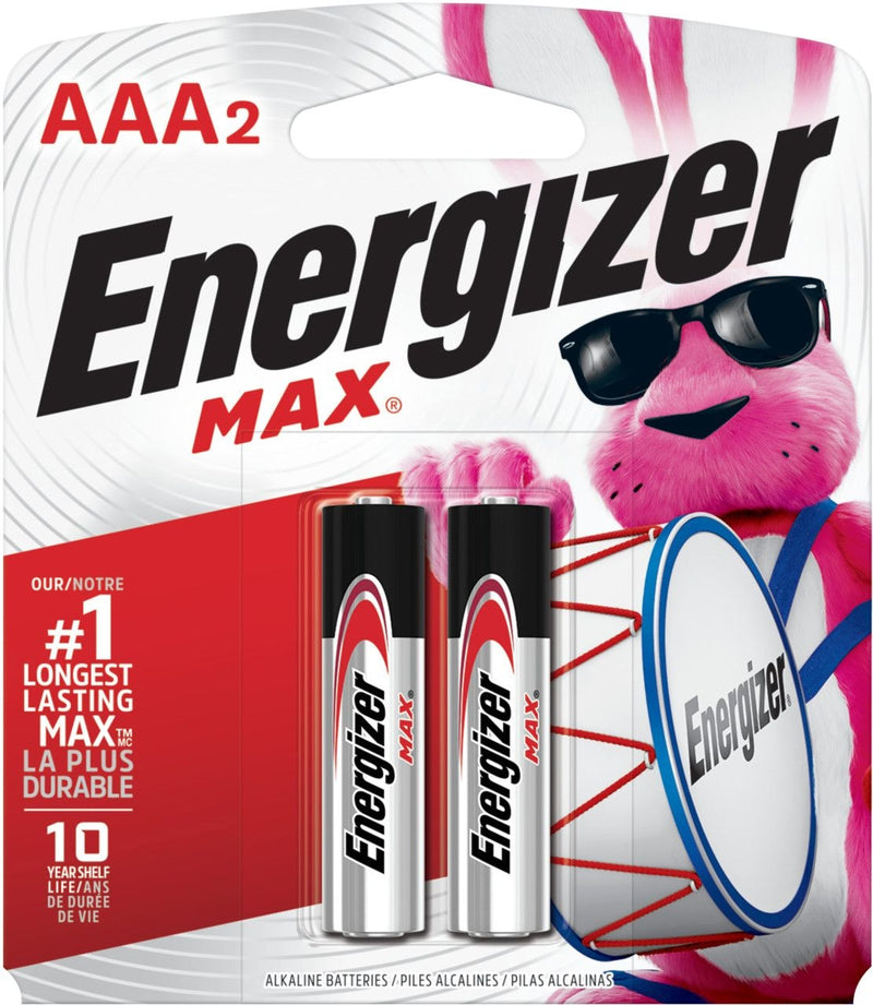 Energizer Max 2-pk AAA Alkaline Batteries, Long Lasting, All Purpose K7