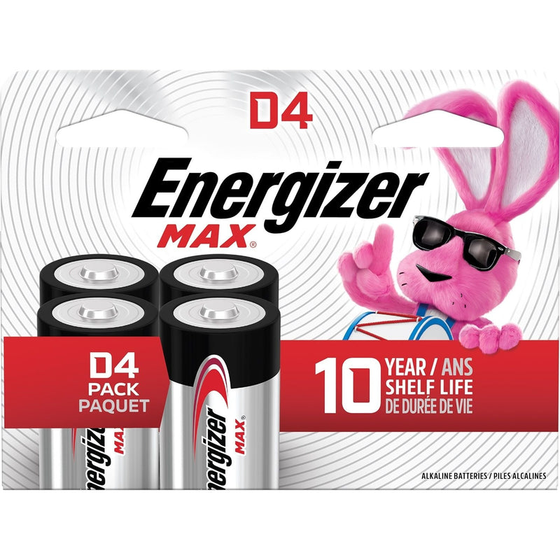 Energizer Max 4-pk D Alkaline Batteries, Long Lasting, All Purpose G6