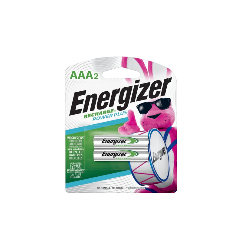 Energizer NH12BP-2 2-pk AAA 800mAh NiMH Rechargeable Batteries, Pre-Charged, All Purpose K8