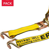 Erickson 8.2 m (27 ft.) Ratchet Strap with Double J Hooks 2-pack