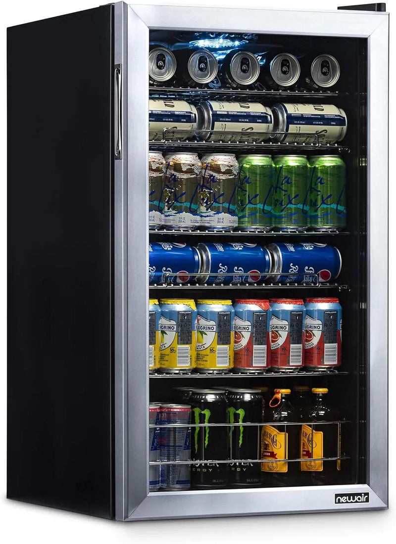 Beverage Refrigerator Cooler | 126 Cans Free Standing with Right Hinge Glass Door E9