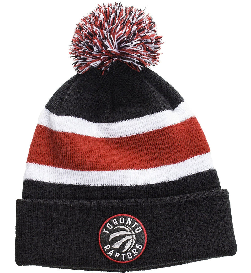Fan Favorite NBA Toronto Raptors Mass Breakaway Stretch Knit Cuffed Toque with Pom Pom, Blue/Red S2