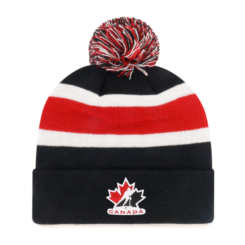 Fan Favorite NHL Team Canada Adult Standard Mass Knit Toque with Breakaway Cuff and Pom Pom A4