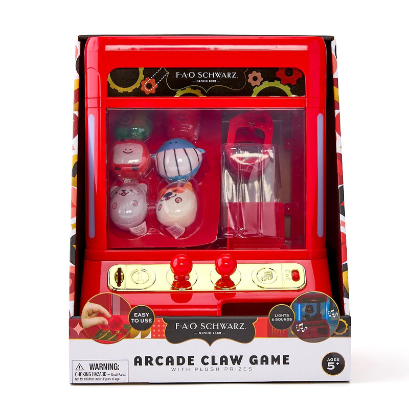 FAO Schwarz Arcade Claw Game with Plush Prizes, Red C0