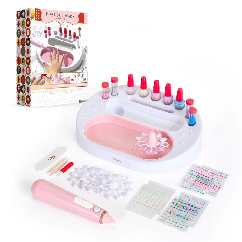 FAO Schwarz Girls Custom Glitter Nail Set, Pink C9